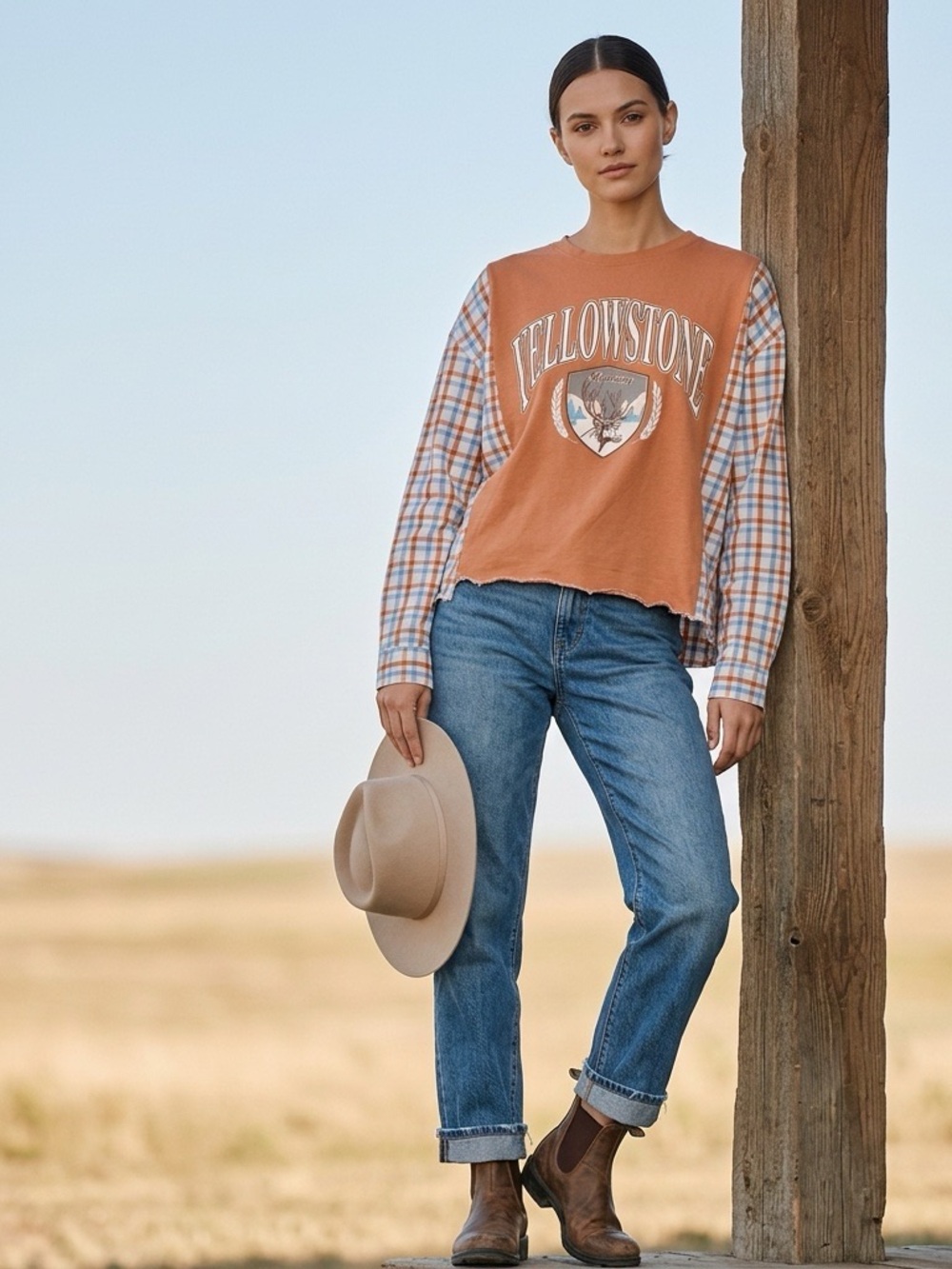 Upcycled Yellowstone T-shirt Top